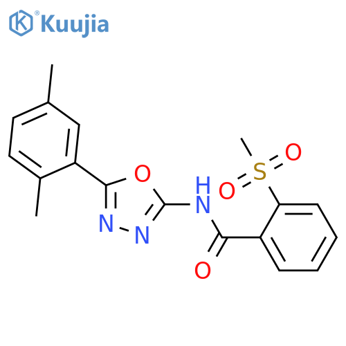 N-5-(2,5-dimethylphenyl)-1,3,4-oxadiazol-2-yl-2-methanesulfonylbenzamide structure