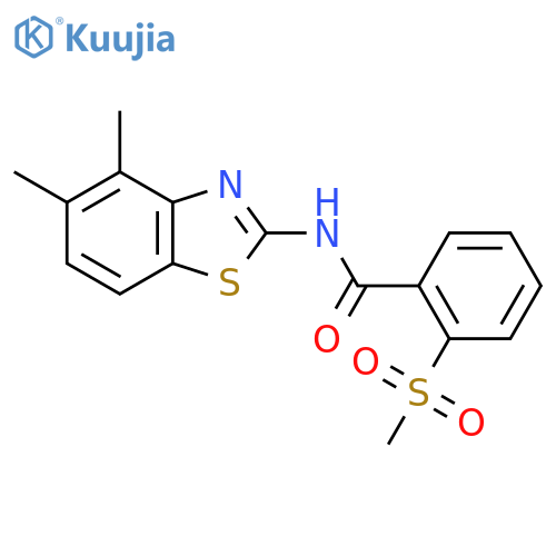 N-(4,5-dimethyl-1,3-benzothiazol-2-yl)-2-methanesulfonylbenzamide structure