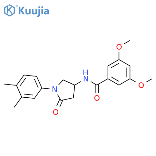 N-1-(3,4-dimethylphenyl)-5-oxopyrrolidin-3-yl-3,5-dimethoxybenzamide structure
