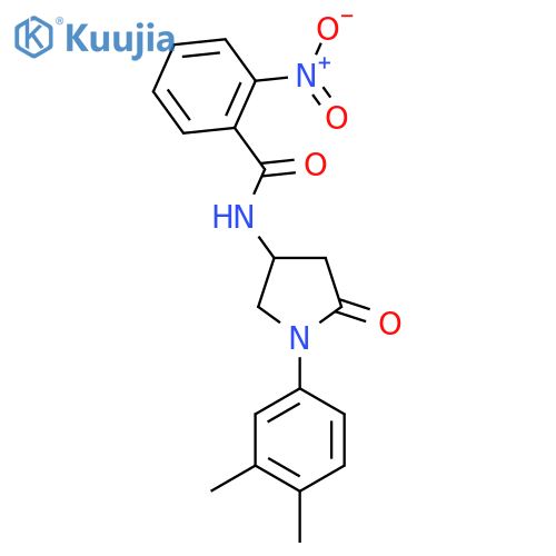 N-1-(3,4-dimethylphenyl)-5-oxopyrrolidin-3-yl-2-nitrobenzamide structure