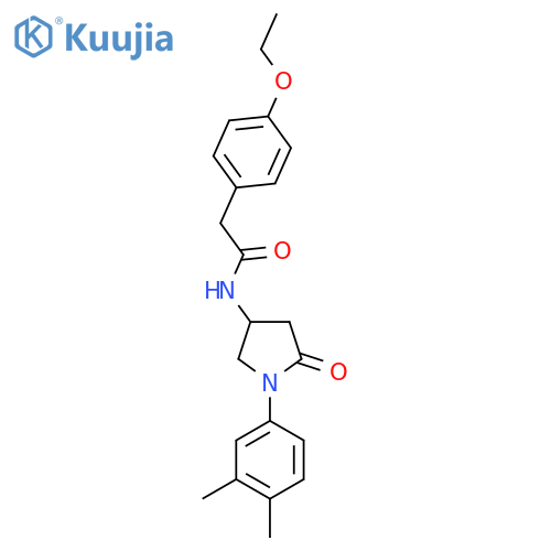 N-1-(3,4-dimethylphenyl)-5-oxopyrrolidin-3-yl-2-(4-ethoxyphenyl)acetamide structure