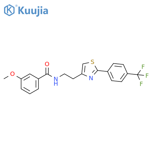 3-methoxy-N-(2-{2-4-(trifluoromethyl)phenyl-1,3-thiazol-4-yl}ethyl)benzamide structure