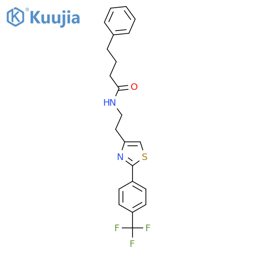4-phenyl-N-(2-{2-4-(trifluoromethyl)phenyl-1,3-thiazol-4-yl}ethyl)butanamide structure