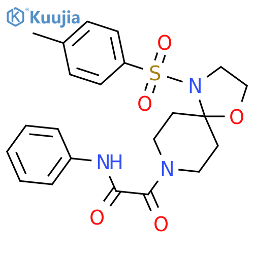 2-4-(4-methylbenzenesulfonyl)-1-oxa-4,8-diazaspiro4.5decan-8-yl-2-oxo-N-phenylacetamide structure