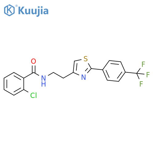 2-chloro-N-(2-{2-4-(trifluoromethyl)phenyl-1,3-thiazol-4-yl}ethyl)benzamide structure