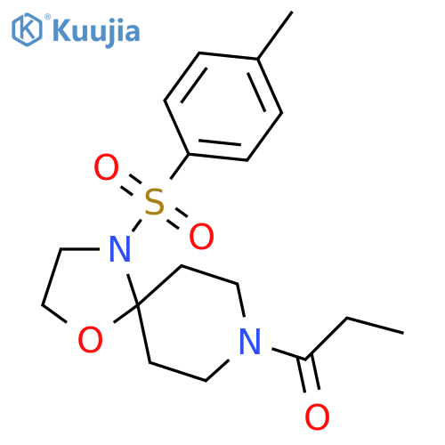 1-4-(4-methylbenzenesulfonyl)-1-oxa-4,8-diazaspiro4.5decan-8-ylpropan-1-one structure