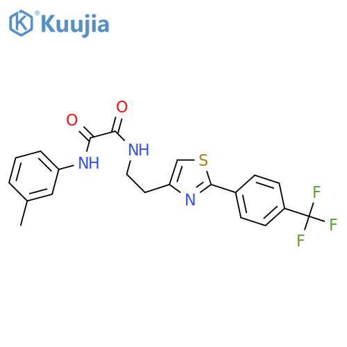 N'-(3-methylphenyl)-N-[2-[2-[4-(trifluoromethyl)phenyl]-1,3-thiazol-4-yl]ethyl]oxamide structure