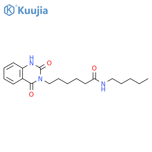 6-(2,4-dioxo-1,2,3,4-tetrahydroquinazolin-3-yl)-N-pentylhexanamide structure
