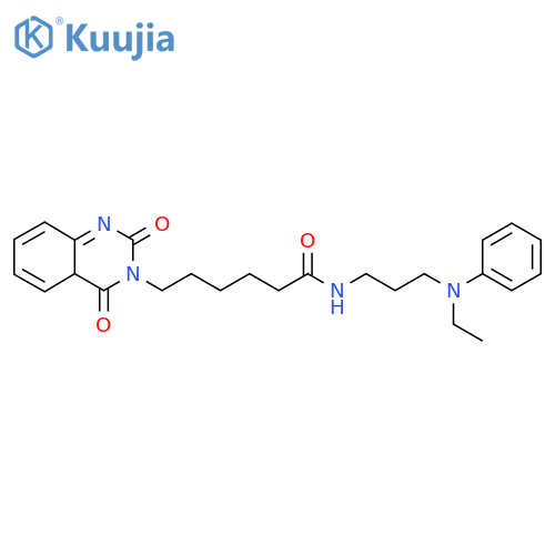 6-(2,4-dioxo-1,2,3,4-tetrahydroquinazolin-3-yl)-N-{3-ethyl(phenyl)aminopropyl}hexanamide structure