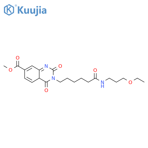 methyl 3-{5-(3-ethoxypropyl)carbamoylpentyl}-2,4-dioxo-1,2,3,4-tetrahydroquinazoline-7-carboxylate structure