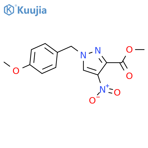 Methyl 1-(4-methoxybenzyl)-4-nitro-1H-pyrazole-3-carboxylate structure