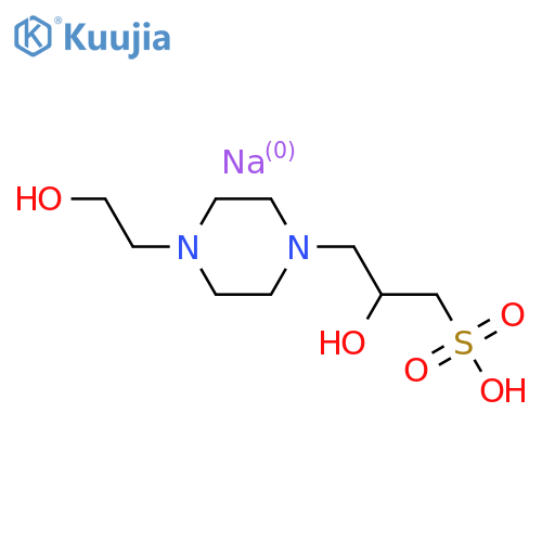 Sodium 2-hydroxy-1-(4-(2-hydroxyethyl)piperazin-1-yl)propane-1-sulfonate structure