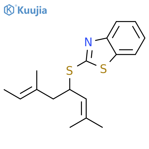 Benzothiazole, 2-[[3-methyl-1-(2-methyl-1-propenyl)-3-pentenyl]thio]- structure