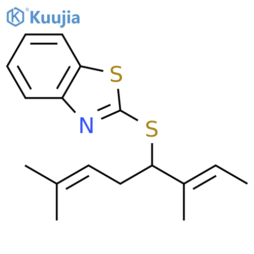 Benzothiazole, 2-[[4-methyl-1-(1-methyl-1-propenyl)-3-pentenyl]thio]- structure