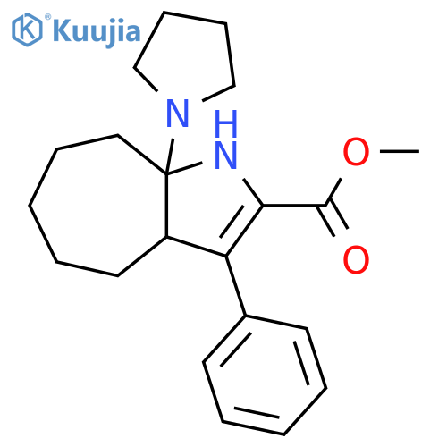 Cyclohepta[b]pyrrole-2-carboxylic acid, 1,3a,4,5,6,7,8,8a-octahydro-3-phenyl-8a-(1-pyrrolidinyl)-, methyl ester structure