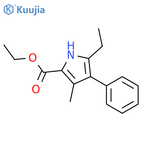 1H-Pyrrole-2-carboxylic acid, 5-ethyl-3-methyl-4-phenyl-, ethyl ester structure