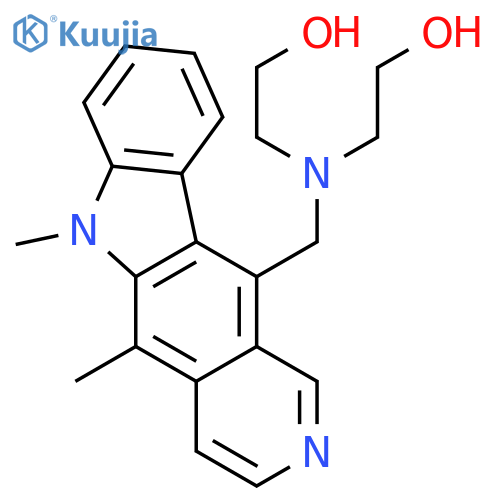 Ethanol,2,2'-[[(5,6-dimethyl-6H-pyrido[4,3-b]carbazol-11-yl)methyl]imino]bis- structure