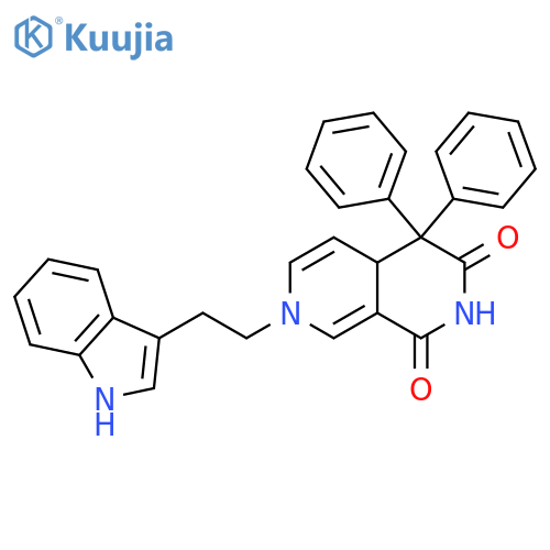 2,7-Naphthyridine-1,3(2H,4H)-dione, 4a,7-dihydro-7-[2-(1H-indol-3-yl)ethyl]-4,4-diphenyl- structure
