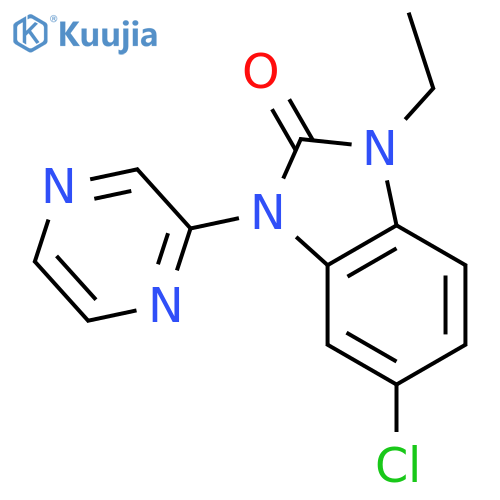 2H-Benzimidazol-2-one,5-chloro-1-ethyl-1,3-dihydro-3-(2-pyrazinyl)- structure