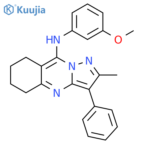N-(3-methoxyphenyl)-2-methyl-3-phenyl-5H,6H,7H,8H-pyrazolo3,2-bquinazolin-9-amine structure