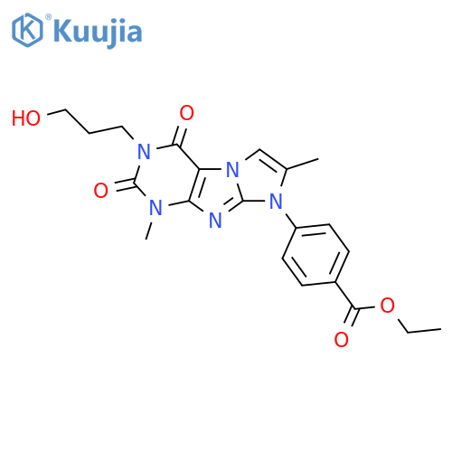 ethyl 4-3-(3-hydroxypropyl)-1,7-dimethyl-2,4-dioxo-1H,2H,3H,4H,8H-imidazo1,2-gpurin-8-ylbenzoate structure