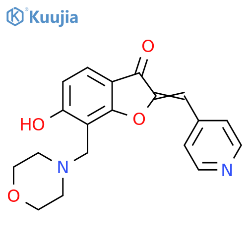 (2Z)-6-hydroxy-7-(morpholin-4-yl)methyl-2-(pyridin-4-yl)methylidene-2,3-dihydro-1-benzofuran-3-one structure