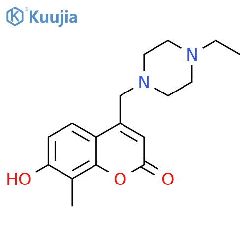 4-(4-ethylpiperazin-1-yl)methyl-7-hydroxy-8-methyl-2H-chromen-2-one structure