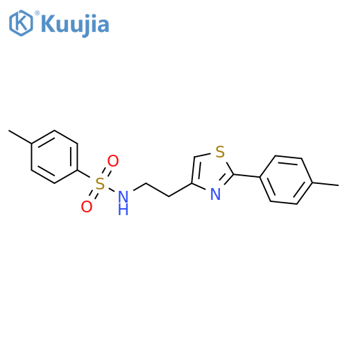 4-methyl-N-{2-2-(4-methylphenyl)-1,3-thiazol-4-ylethyl}benzene-1-sulfonamide structure