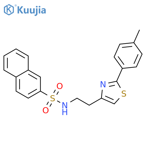 N-{2-2-(4-methylphenyl)-1,3-thiazol-4-ylethyl}naphthalene-2-sulfonamide structure