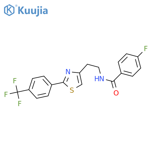4-fluoro-N-(2-{2-4-(trifluoromethyl)phenyl-1,3-thiazol-4-yl}ethyl)benzamide structure