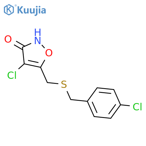 3(2H)-Isoxazolone, 4-chloro-5-[[[(4-chlorophenyl)methyl]thio]methyl]- structure