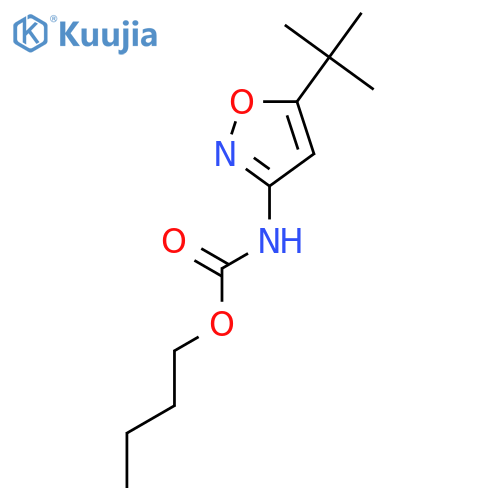 Carbamic acid, [5-(1,1-dimethylethyl)-3-isoxazolyl]-, butyl ester structure