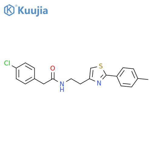2-(4-chlorophenyl)-N-{2-2-(4-methylphenyl)-1,3-thiazol-4-ylethyl}acetamide structure