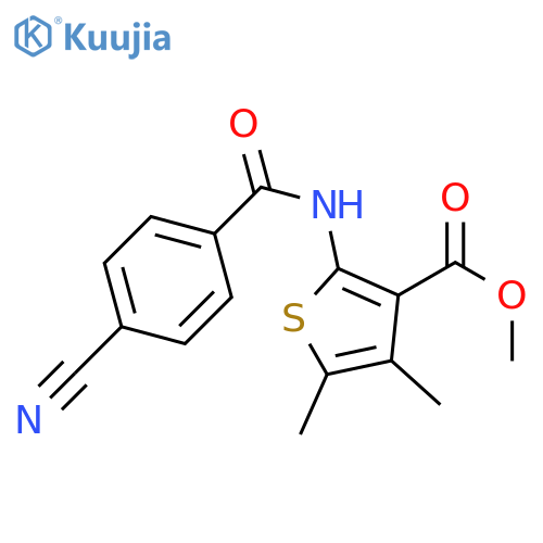 methyl 2-(4-cyanobenzamido)-4,5-dimethylthiophene-3-carboxylate structure