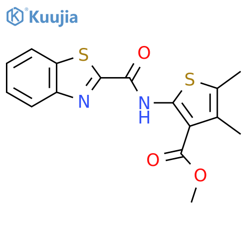methyl 2-(1,3-benzothiazole-2-amido)-4,5-dimethylthiophene-3-carboxylate structure