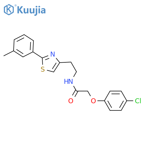 2-(4-chlorophenoxy)-N-{2-2-(3-methylphenyl)-1,3-thiazol-4-ylethyl}acetamide structure
