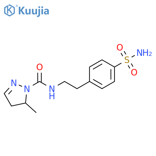 1H-Pyrazole-1-carboxamide, N-[2-[4-(aminosulfonyl)phenyl]ethyl]-4,5-dihydro-5-methyl- structure
