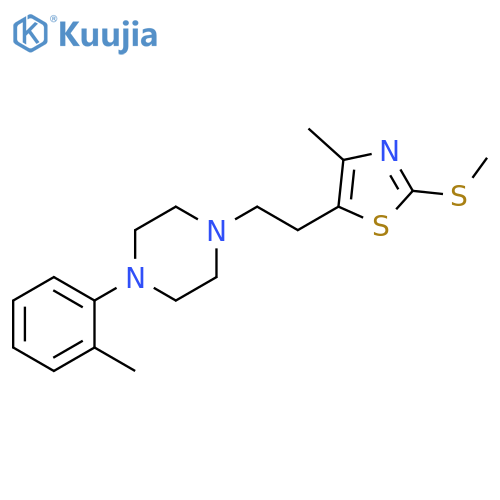 Piperazine, 1-[2-[4-methyl-2-(methylthio)-5-thiazolyl]ethyl]-4-(2-methylphenyl)- structure