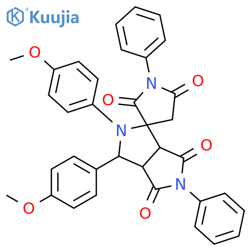 SPIRO[PYRROLIDINE-3,1'(2'H)-PYRROLO[3,4-C]PYRROLE]-2,4',5,6'(3'H,5'H)-TETRONE, DIHYDRO-2',3'-BIS(4-METHOXYPHENYL)-1,5'-DIPHENYL- structure