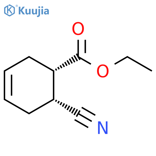 3-Cyclohexene-1-carboxylic acid, 6-cyano-, ethyl ester, cis- structure