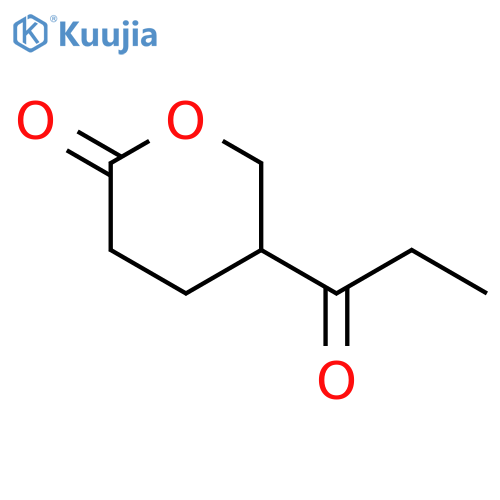 2H-Pyran-2-one, tetrahydro-5-(1-oxopropyl)- structure