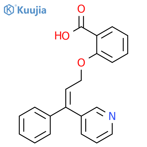 Benzoic acid, 2-[[3-phenyl-3-(3-pyridinyl)-2-propenyl]oxy]- structure