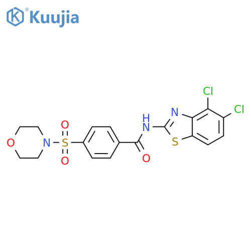N-(4,5-dichloro-1,3-benzothiazol-2-yl)-4-(morpholine-4-sulfonyl)benzamide structure