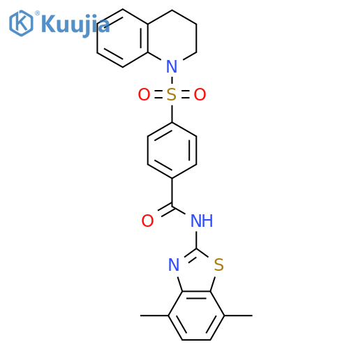 N-(4,7-dimethyl-1,3-benzothiazol-2-yl)-4-(1,2,3,4-tetrahydroquinoline-1-sulfonyl)benzamide structure