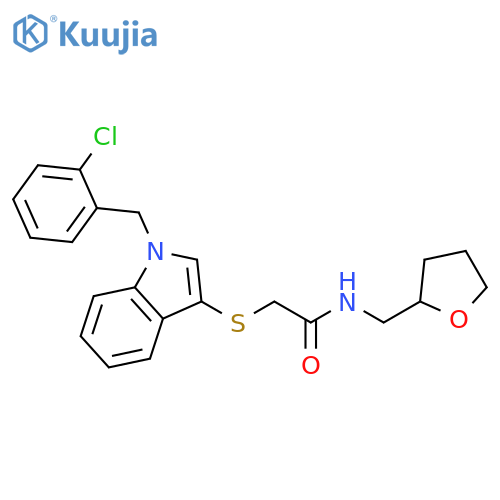 2-({1-(2-chlorophenyl)methyl-1H-indol-3-yl}sulfanyl)-N-(oxolan-2-yl)methylacetamide structure