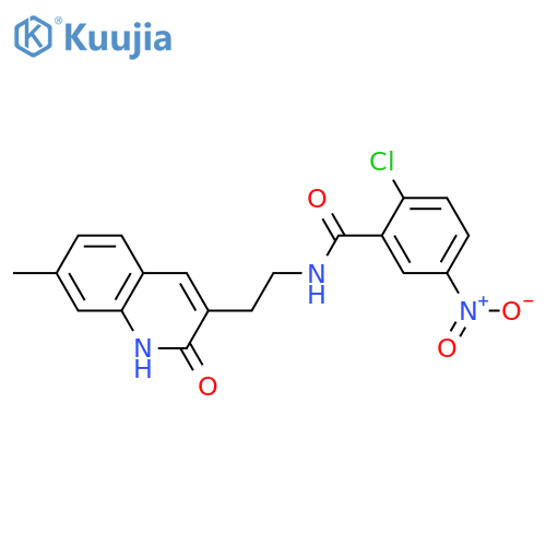 2-chloro-N-2-(7-methyl-2-oxo-1,2-dihydroquinolin-3-yl)ethyl-5-nitrobenzamide structure