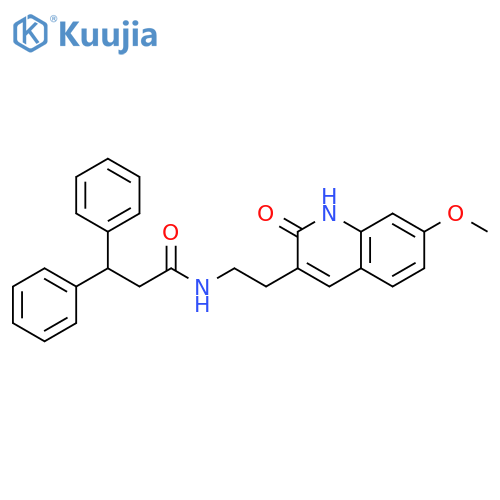N-2-(7-methoxy-2-oxo-1,2-dihydroquinolin-3-yl)ethyl-3,3-diphenylpropanamide structure