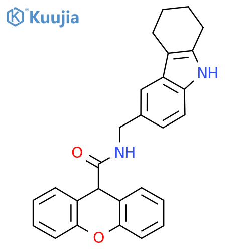 N-(2,3,4,9-tetrahydro-1H-carbazol-6-yl)methyl-9H-xanthene-9-carboxamide structure