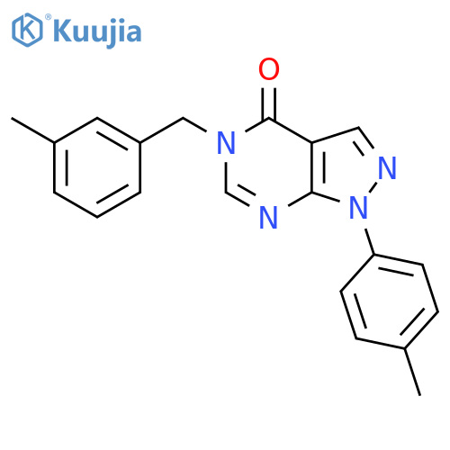 1-(4-methylphenyl)-5-(3-methylphenyl)methyl-1H,4H,5H-pyrazolo3,4-dpyrimidin-4-one structure