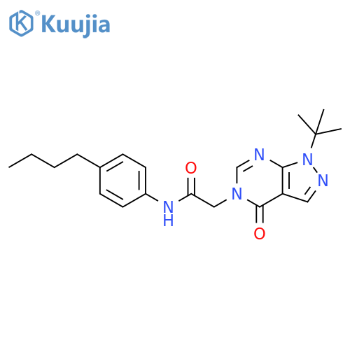 2-{1-tert-butyl-4-oxo-1H,4H,5H-pyrazolo3,4-dpyrimidin-5-yl}-N-(4-butylphenyl)acetamide structure